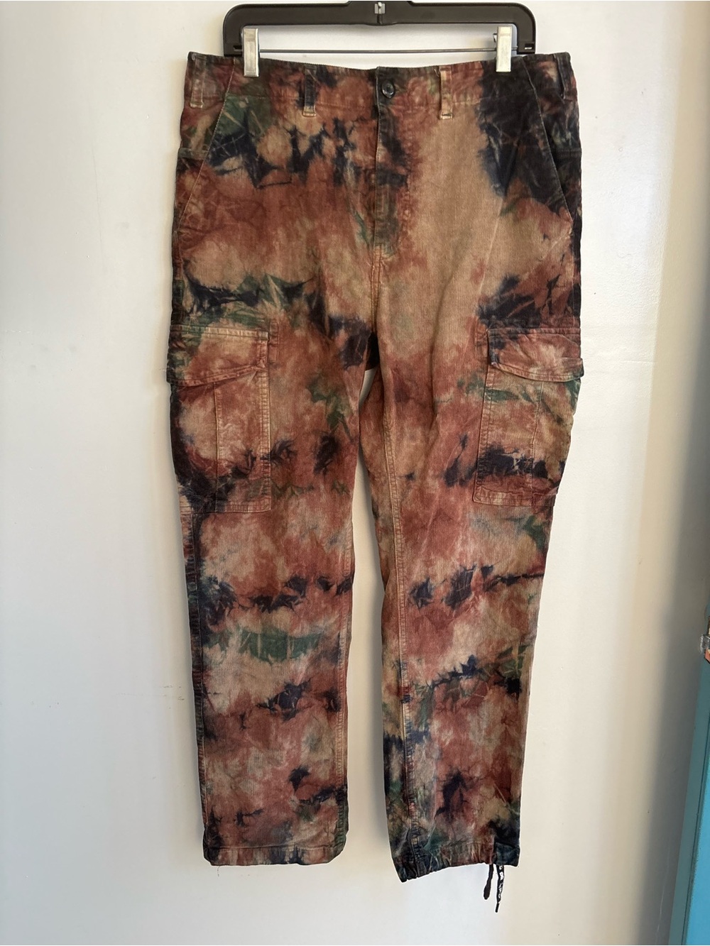 DGK Tie-Dye corduroy Cargo Pants - Rust, Navy, Green
